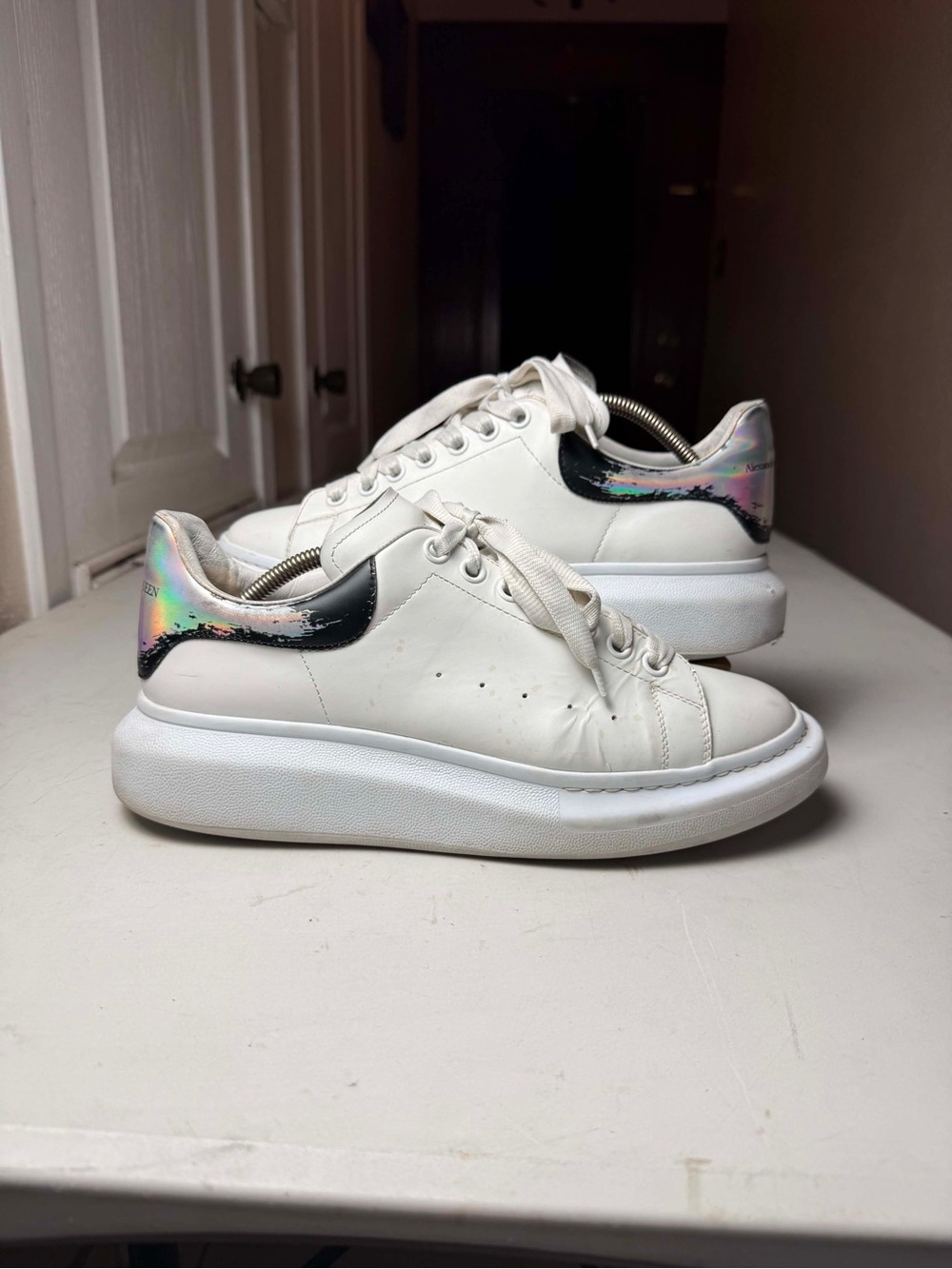 Alexander McQueen Oversized Sneaker 'White Silver' Sz 43.5 / 10.5